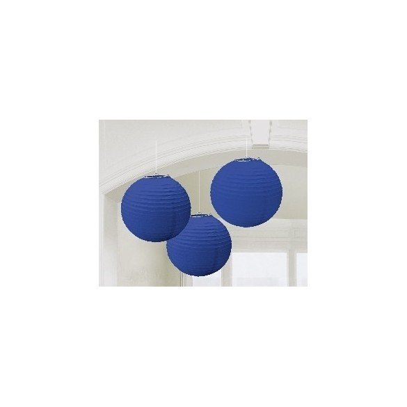 Linternas Colgantes Color Azul Fuerte (3 de 20,4 cm)
