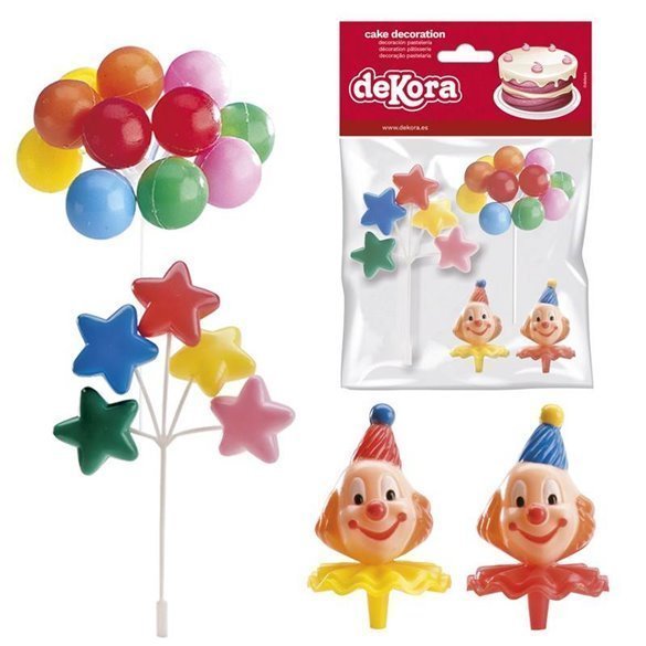 Decoracion tarta Globos y Payasos (2+2)