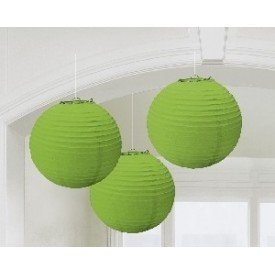 Linternas Colgantes Color Verde (3 de 20,4 cm)