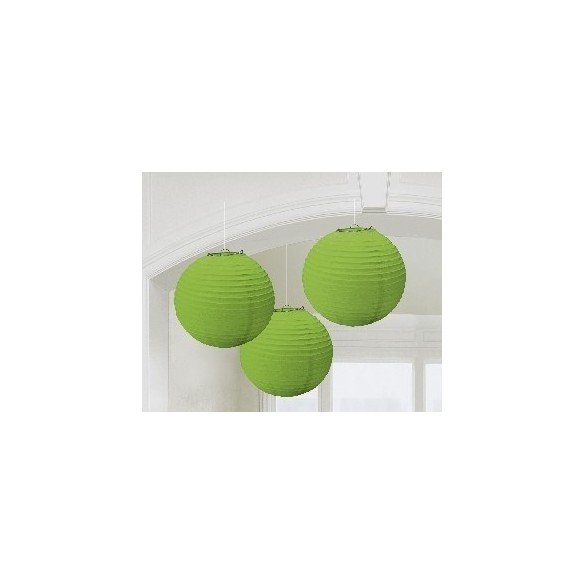 Linternas Colgantes Color Verde (3 de 20,4 cm)