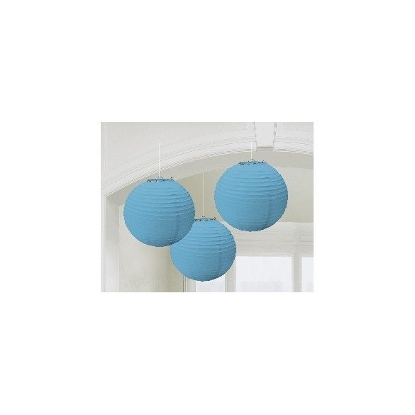 Linternas Colgantes Color Azul Caribe (3 de 20,4 cm)