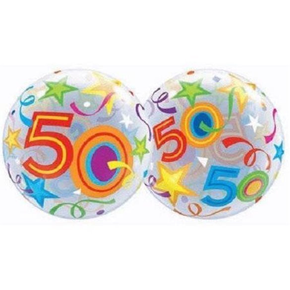 Globo 50 Años Estrellas Brillantes Burbuja BubbleQL-24171 Qualatex Globo 50 Años Estrellas Brillantes Burbuja BubbleQL-24171 Qualatex