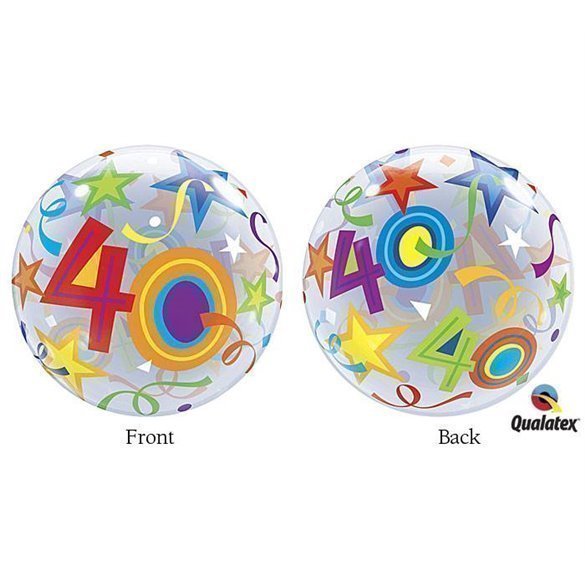 Globo 40 Años Estrellas Brillantes Burbuja BubbleQL-24170 Qualatex Globo 40 Años Estrellas Brillantes Burbuja BubbleQL-24170 Qualatex