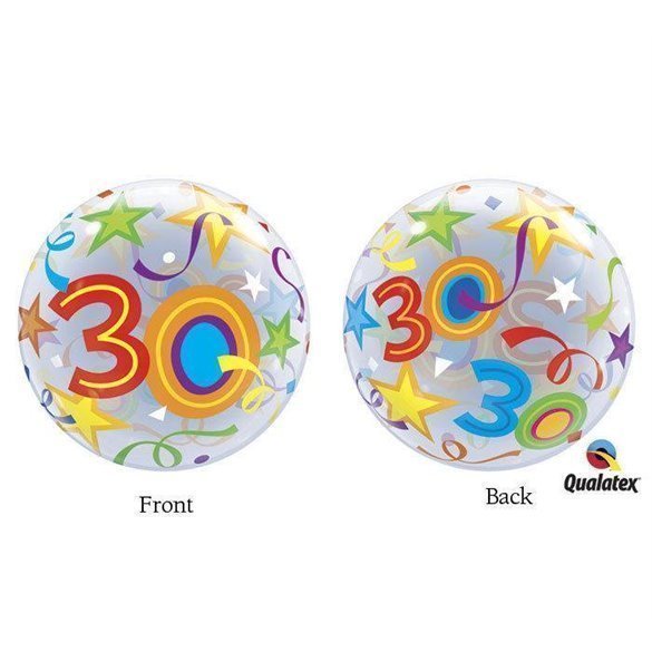 Globo 30 Años Estrellas Brillantes Burbuja BubbleQL-24168 Qualatex Globo 30 Años Estrellas Brillantes Burbuja BubbleQL-24168 Qualatex