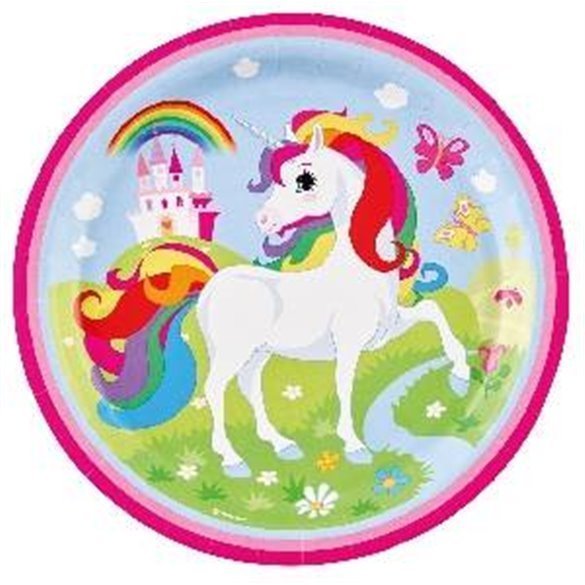 Platos Unicornio de 23 cm (8)