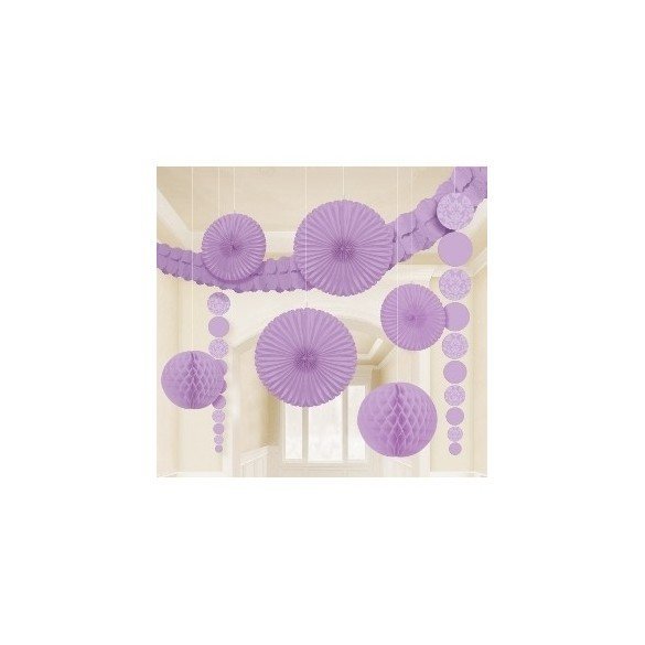 Kit Decoracion Damasco Color Lila