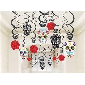 Decoracion Espirales Colgante Calavera Mexicana (30)