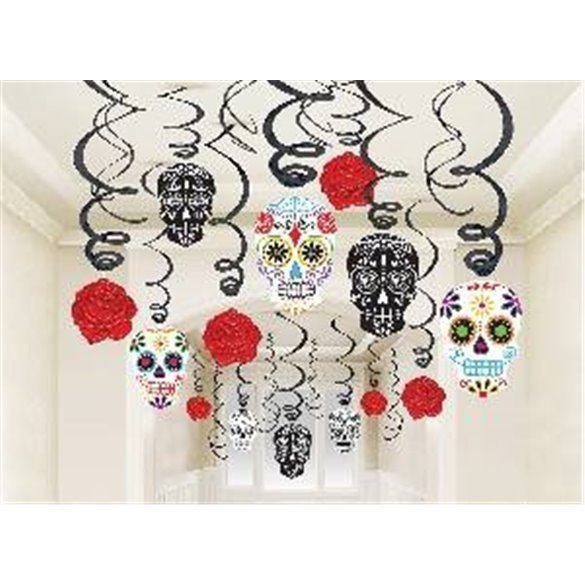 Decoracion Espirales Colgante Calavera Mexicana (30)