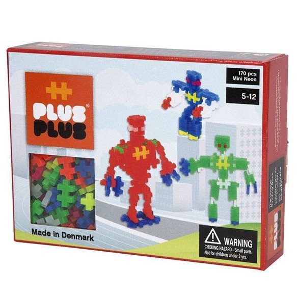 PLUS-PLUS MINI NEON ROBOTS 170 PIEZAS - JUGUETE DE CONSTRUCCIÓN