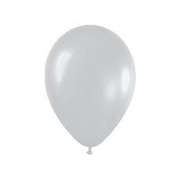 Articulo Globos Látex R12 Plata Satín de 30cm aprox (50 ud) de Semp...