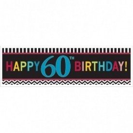 Banderin chevron de 1,65 m 60 Cumpleaños