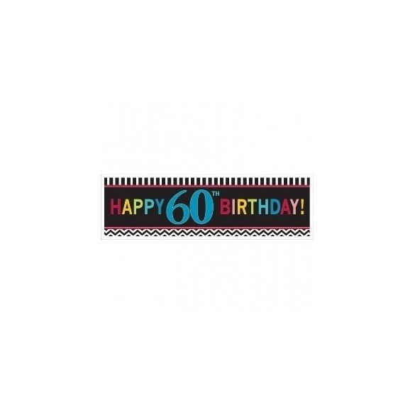 Banderin chevron de 1,65 m 60 Cumpleaños