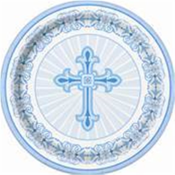 Platos Comunion/Bautizo Azul de 18cm (8)