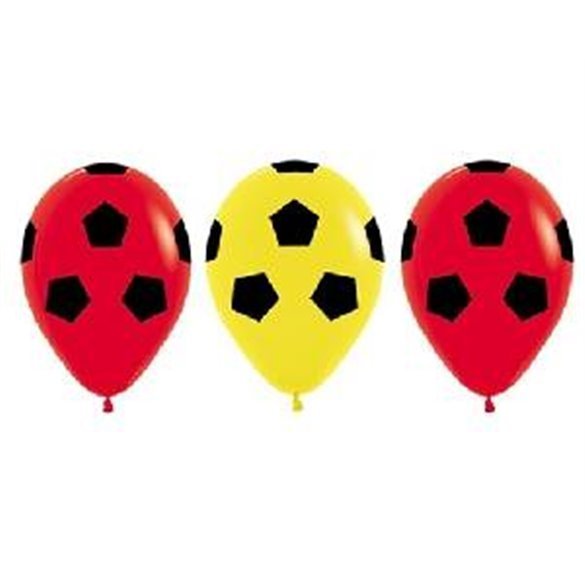 Globos Serigrafiado Balón De 30 cm aprox Color Rojo y Amarillo Solido (12 ud)