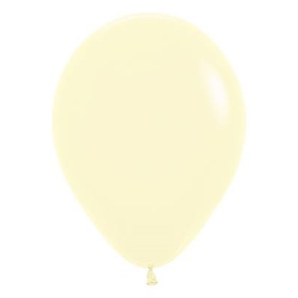 Globos Látex R5 Color Amarillo Pastel Talco de 13cm aprox (100 ud)