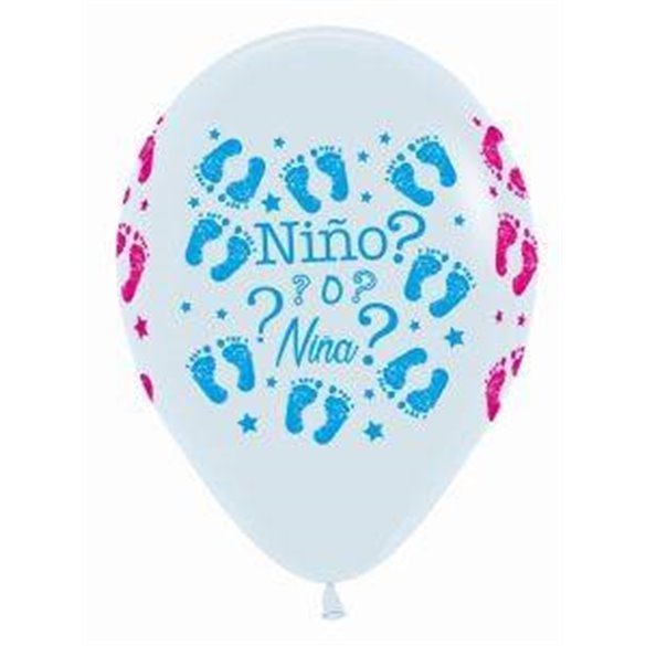 Globos latex Niño o Niña?? Blancos (12)