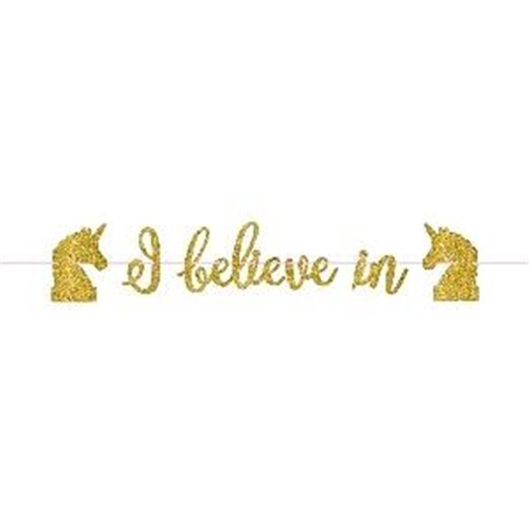 Guirnalda de Unicornio con purpurina dorada