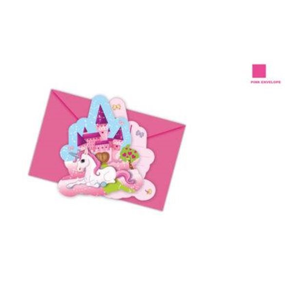 Invitaciones Unicornio Castillo (6)