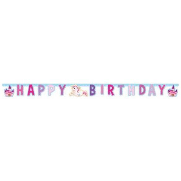 Guirnalda Happy Birthday Unicornio Castillo