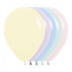 Globos Látex R12 Colores Surtidos Pastel Talco de 30cm aprox (50 ud)