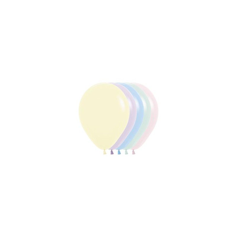 Globos Látex R12 Colores Surtidos Pastel Talco de 30cm aprox (50 ud)