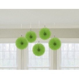 Farolillos Abanico color Verde (5 de 15,2 cm)
