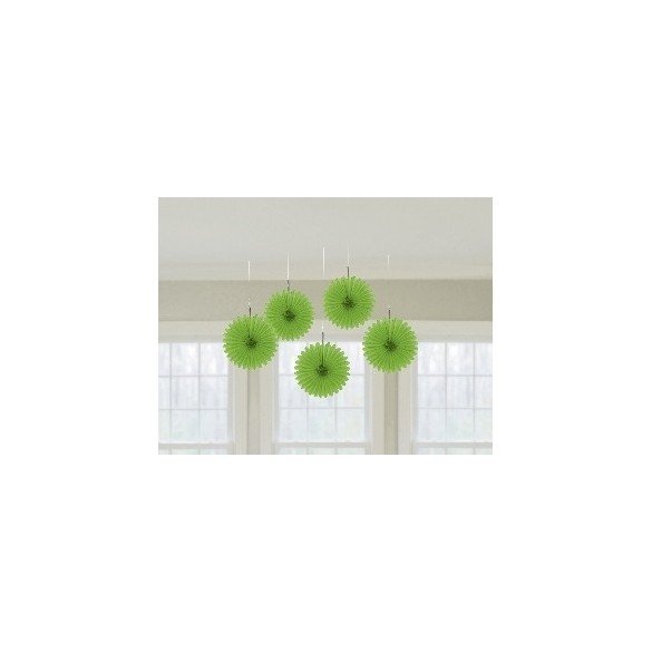 Farolillos Abanico color Verde (5 de 15,2 cm)