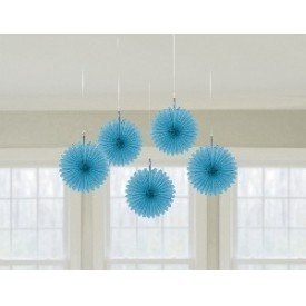 Farolillos Abanico color Azul Caribe (5 de 15,2 cm)
