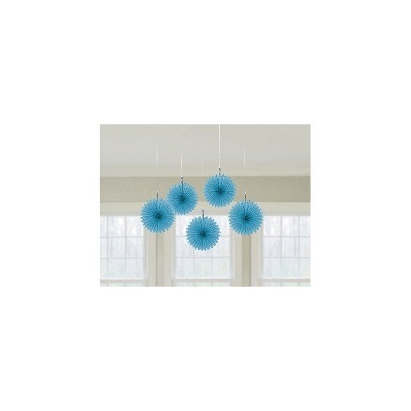 Farolillos Abanico color Azul Caribe (5 de 15,2 cm)