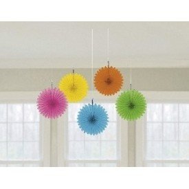 Farolillos Abanico color Multicolor (5 de 15,2 cm)