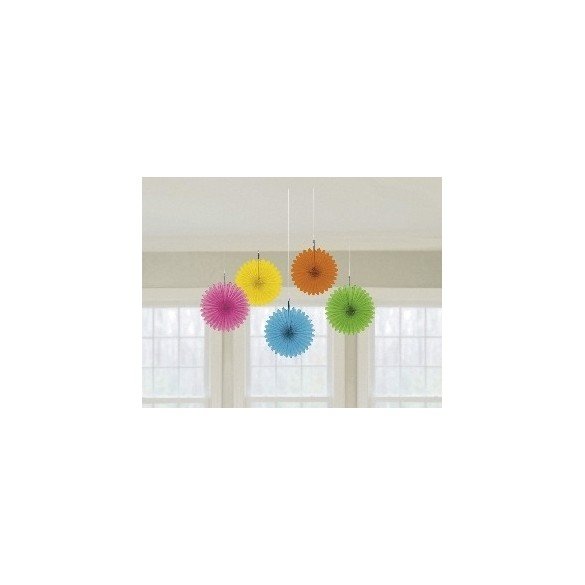 Farolillos Abanico color Multicolor (5 de 15,2 cm)