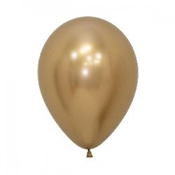 Globos látex Reflex Dorado de 30cm (50 ud)