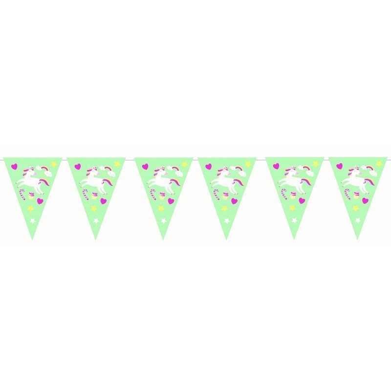 Banderin Triangulos Unicornio Magic de 3m