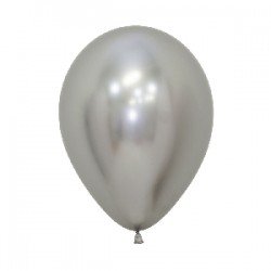 Globos látex Reflex Plata de 12.5cm (50 ud)