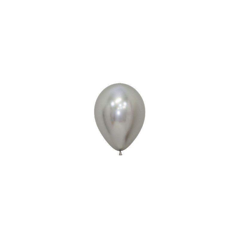 Globos látex Reflex Plata de 12.5cm (50 ud)