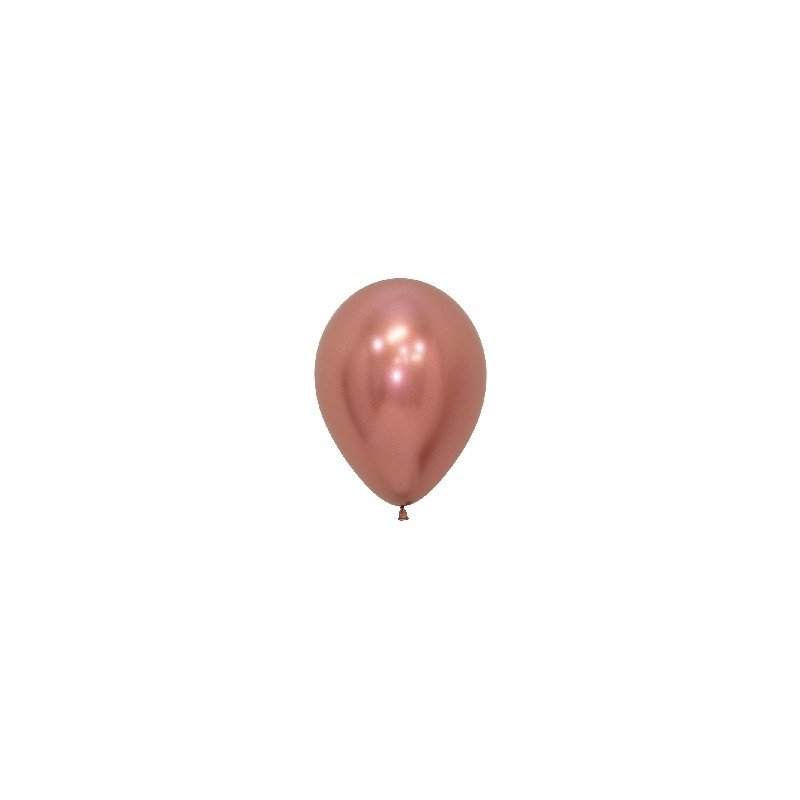 Globos látex Reflex Rosa Dorado de 12.5cm (50 ud)
