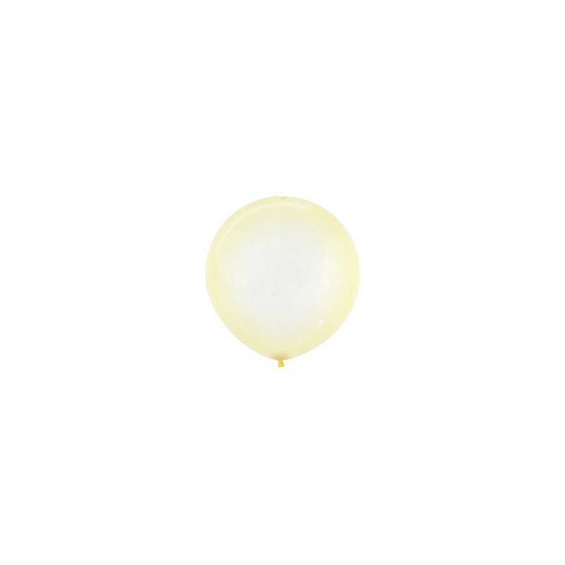 Globos Cristal Amarillo pastel R24 de 60cm aprox. (10 UD)