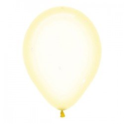 Globos Látex R5 Color Amarillo Pastel Cristal de 13cm aprox (100 ud)