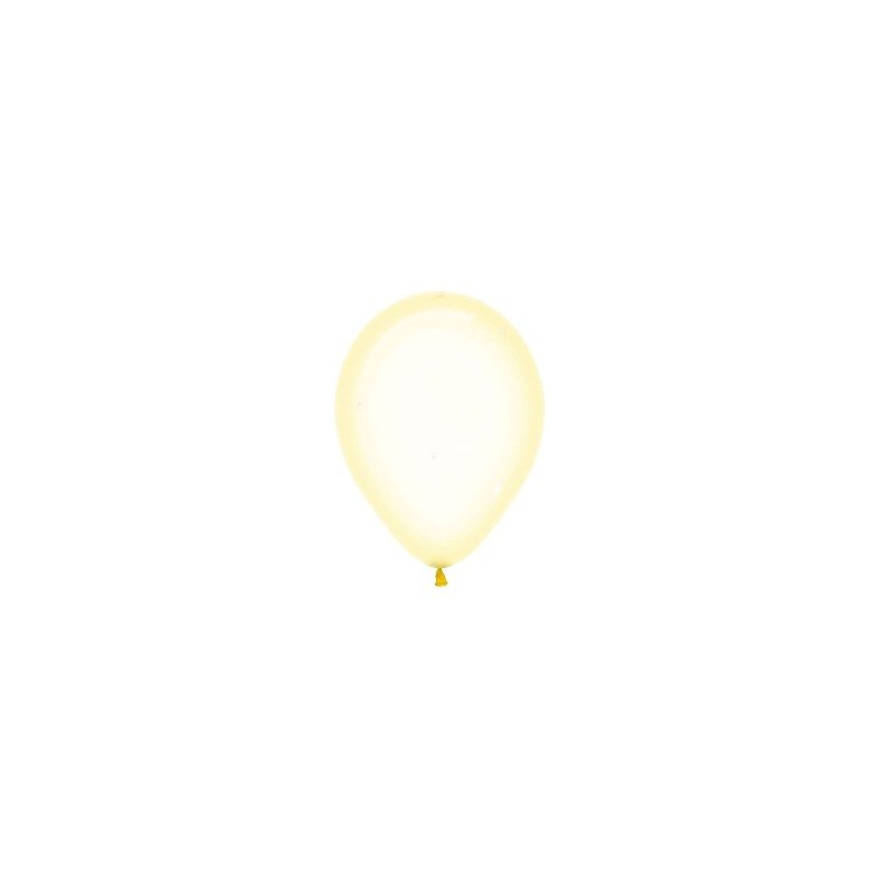 Globos Látex R5 Color Amarillo Pastel Cristal de 13cm aprox (100 ud)