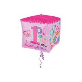 Globo Foil Cubo Dulce 1º Cumple Niña