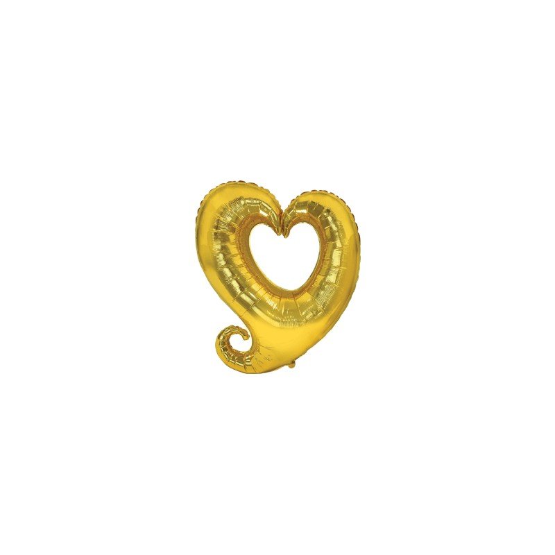 Globo Corazón Filigrana Oro de 32"
