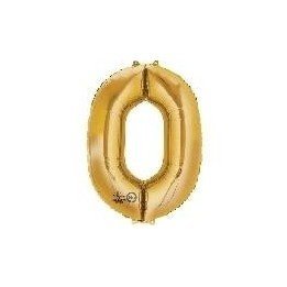 Articulo Globo Numero Nº0 Color Oro (33 cm Aprox, Empaquetado) de A...