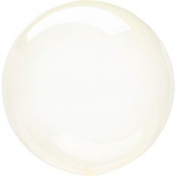 Globo burbuja transparente amarillo de 45 cm