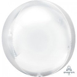 Globo Orbz Blanco metalizado de 40cm