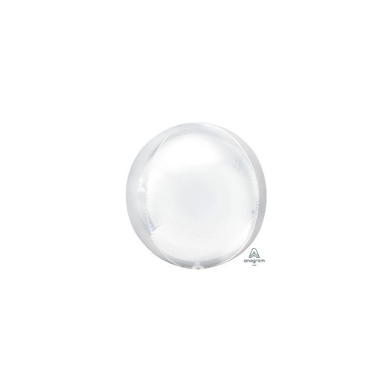 Globo Orbz Blanco metalizado de 40cm