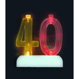 Articulo Vela Número 40 de luz led. de Unique