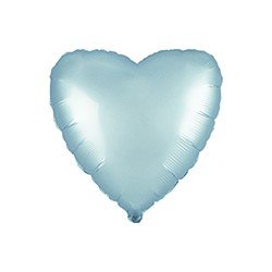 Globo Corazón Azul pastel satinado de 45cm estándar 18"