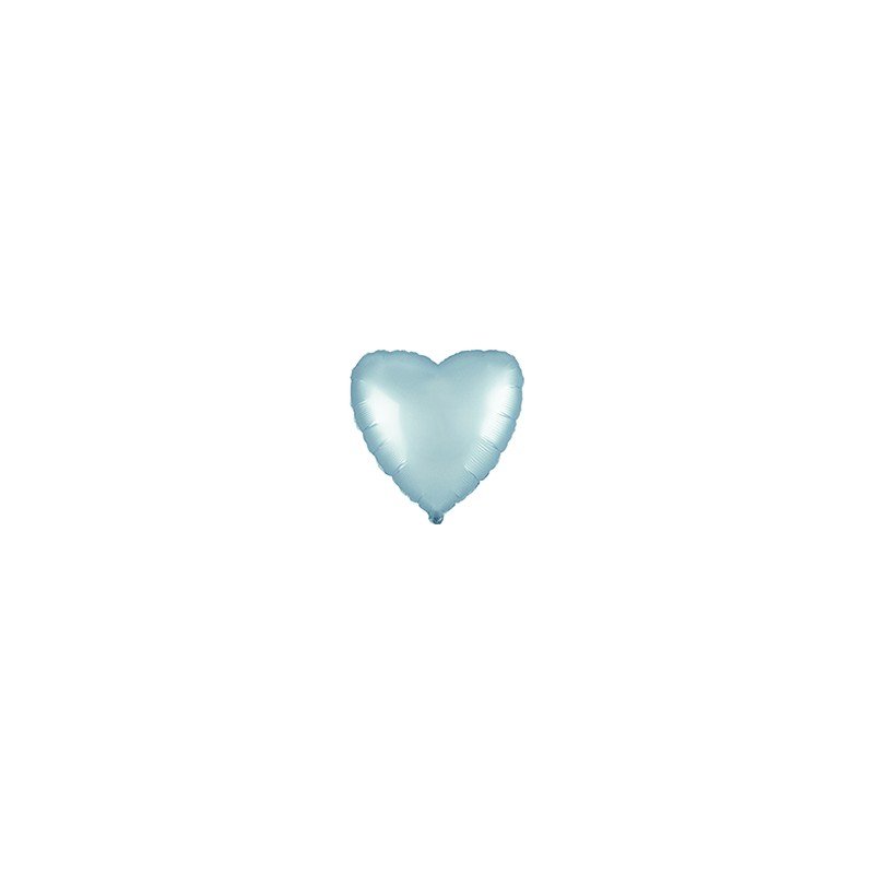 Globo Corazón Azul pastel satinado de 45cm estándar 18"