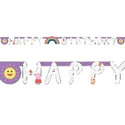 Guirnalda "Happy Birthday" Peppa Pig party