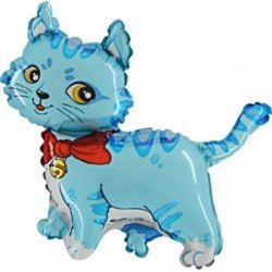 Globo Forma de Gato cariñoso Azul Pastel de 93 cm aprox.